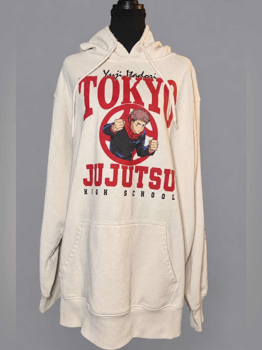 Jujutsu Kaisen Crunchyroll Yuji Itadori Tokyo High Cream Hoodie 2XL
